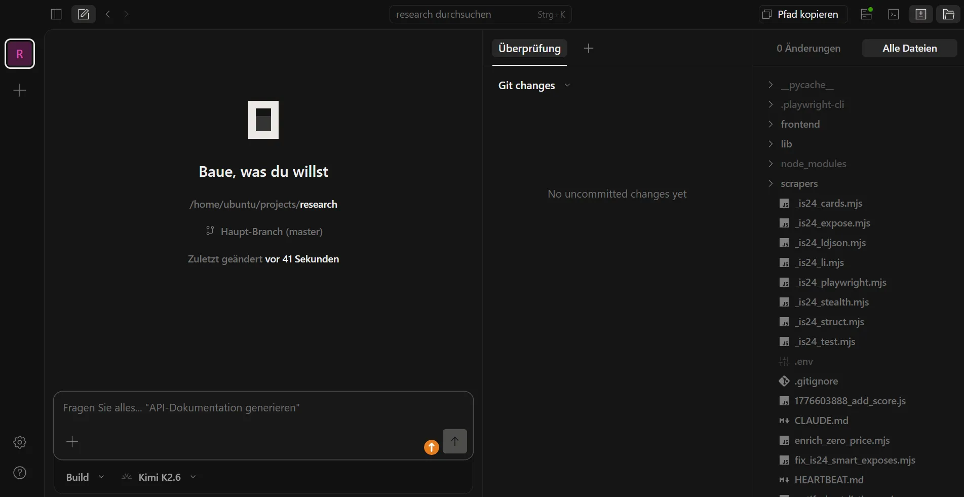OpenCode web UI running in a browser